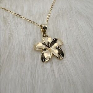 14k Solid Yellow Gold Hawaiian Hibiscus Flower Charm / Pendant (CHARM ONLY)